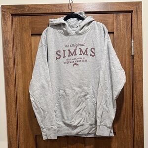 Simms Light Gray Hoodie with Maroon Print